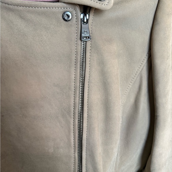 Bernardo Spessa Moto Leather Biker Jacket Taupe - Picture 12 of 16